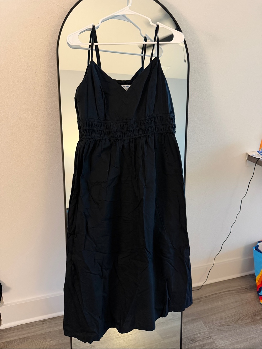 Black Spaghetti Strap Midi Dress